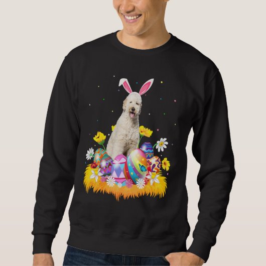 Sweatshirt Drôle OEuf de Pâques Labradoodé Chien Dimanche de  (Devant)