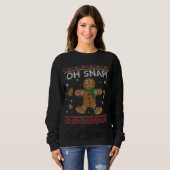 Sweatshirt Drôle Oh Snap Gingerbread laide de Noël (Devant entier)