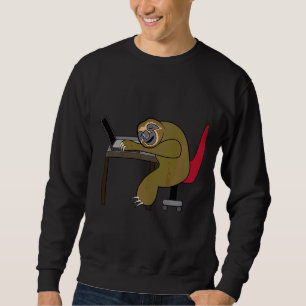 Sweatshirt Drôle Ordinateur portable Sloth Home Office Humour