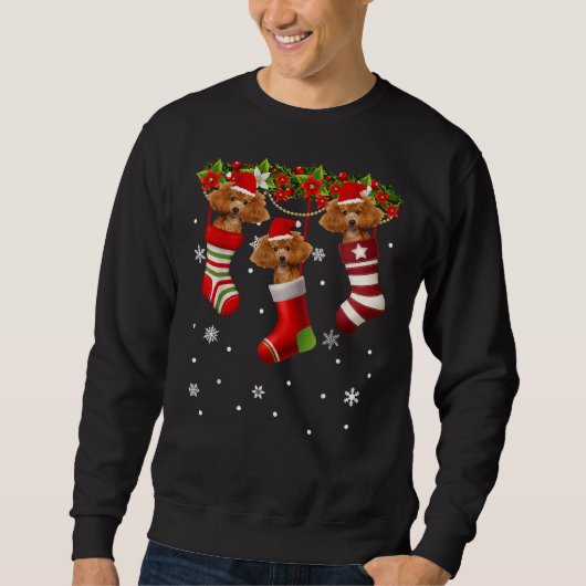 Sweatshirt Drôle Père Noël Poodle Dans Noël Soq Amoureux des  (Devant)