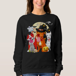 Sweatshirt Drôle Pitbull Chien Sorcière Casquette  de peur Ci