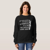 Sweatshirt Drôle Pitbull Citation Bleu Nez Pitbull Cool Chien (Devant entier)