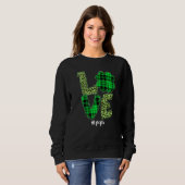 Sweatshirt Drôle Plaid Shamrock Love Pops Leopard St Patrick (Devant entier)