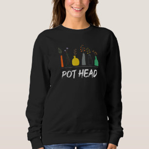 Sweatshirt Drôle Plante Et Gardener Pot Head Succulent