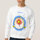 Sweatshirt Drôle poisson poivron porc-épic caricature poisson (Devant)