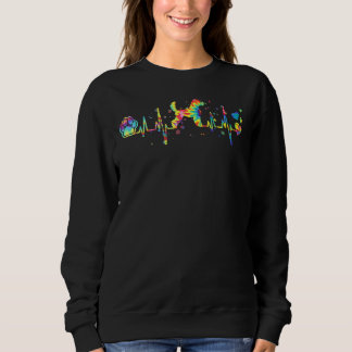 Sweatshirt Drôle Poodle Heartbeat Tie Dye Chien