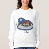 Sweatshirt Drôle poule dans l'espace dessin animé (Devant)