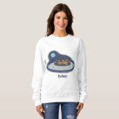 Sweatshirt Drôle poule dans l'espace dessin animé (Devant entier)
