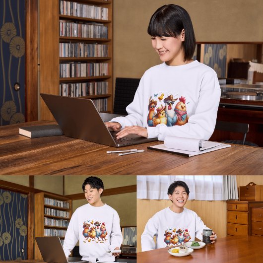 Sweatshirt Drôle Poulets pour son amoureux du poulet