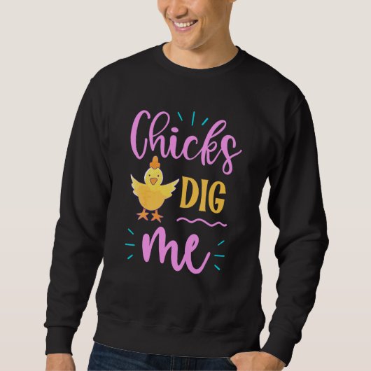 Sweatshirt Drôle Poussins Me Creuser Hommes Garçons Joli Oeuf (Devant)