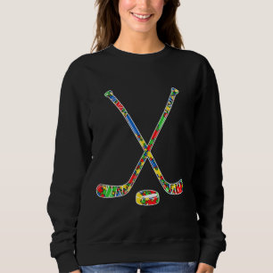 Sweatshirt Drôle Puzzle Hockey Sensibilisation sur l'autisme