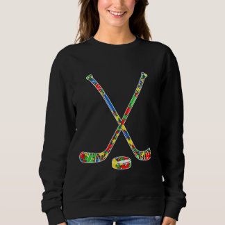 Sweatshirt Drôle Puzzle Hockey Sensibilisation sur l'autisme