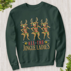 Sweatshirt Drôle Reindeer Toutes Jingle Dames Vilain Noël