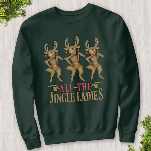 Sweatshirt Drôle Reindeer Toutes Jingle Dames Vilain Noël