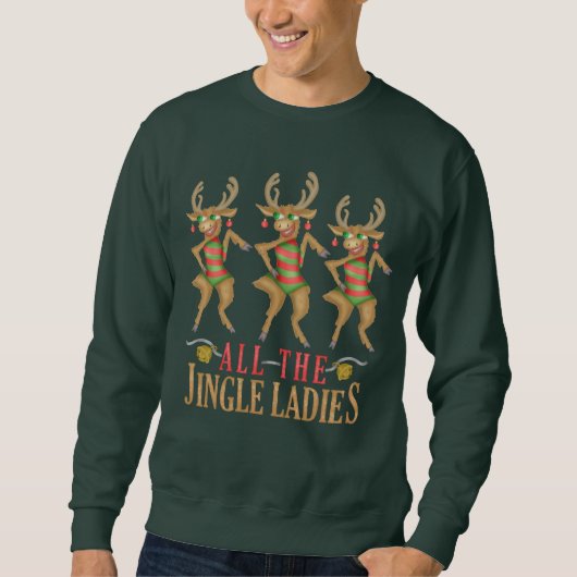 Sweatshirt Drôle Reindeer Toutes Jingle Dames Vilain Noël (Devant)