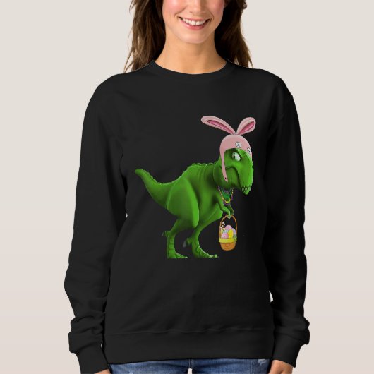 Sweatshirt Drôle Rex Lapin De Pâques Avec Oeufs (Devant)