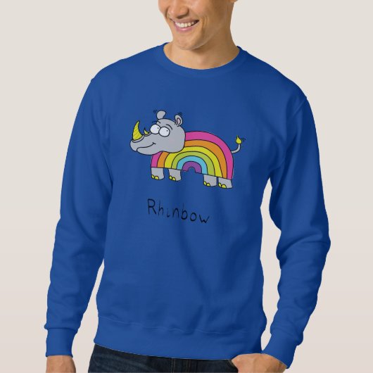 Sweatshirt Drôle Rhino Rainbow Cute Kids Cartoon (Devant)