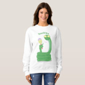 Sweatshirt Drôle serpent vert avec caricature maraca (Devant entier)