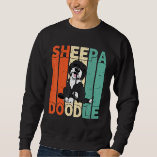 Sweatshirt Drôle Sheepadoodle Black Poodle Retro Doodle
