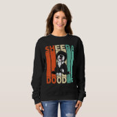 Sweatshirt Drôle Sheepadoodle Black Poodle Retro Doodle (Devant entier)