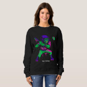 Sweatshirt Drôle Skeleton Batting Glace Cream Driving Basebal (Devant entier)