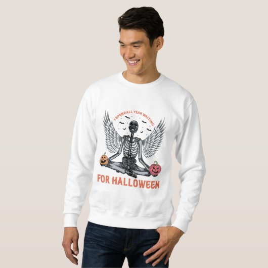 Sweatshirt Drôle Skeleton Halloween - Compte à rebours pour H (Devant entier)