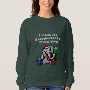 Sweatshirt Drôle Slogan Cute Cartoon Elephant Noël