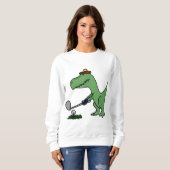 Sweatshirt Drôle T Rex Dinosaur Jouer Golf (Devant entier)