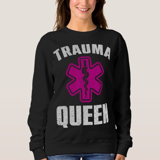 Sweatshirt Drôle Trauma Queen Art pour les femmes paramétriqu (Devant)