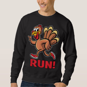 Sweatshirt Drôle Turquie Trot Courir Thanksgiving Turquie cou
