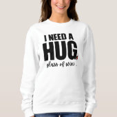 Sweatshirt Drôle verre de vin serré de Noël (Devant)