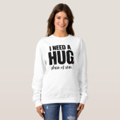 Sweatshirt Drôle verre de vin serré de Noël (Devant entier)