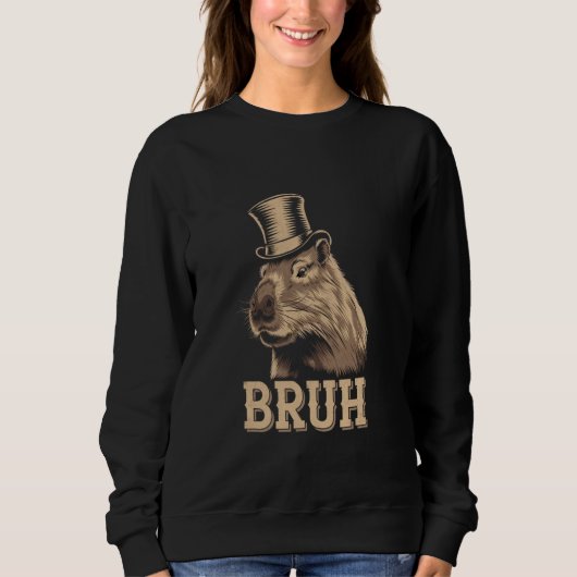 Sweatshirt Drôles de Bruh citations drôle de Capybara Meme Sa (Devant)