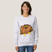 Sweatshirt drôles de dinde grisâtres (Devant entier)