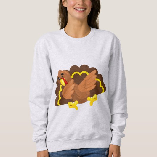 Sweatshirt drôles de dinde grisâtres (Devant)
