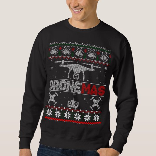 Sweatshirt Drone Mas Cadeau Pour Noël Doux moche (Devant)