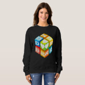 Sweatshirt Drum Et Basse Musique Aimer Cube Danse Et Fête (Devant entier)