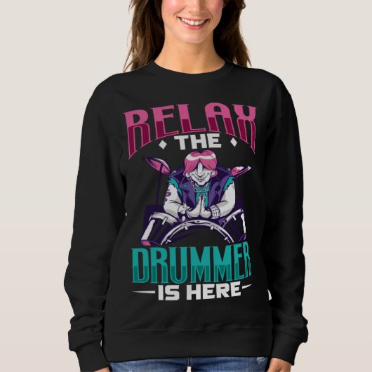 Sweatshirt Drummer Drums Music Drum Set Drumming Instrument P (Devant)