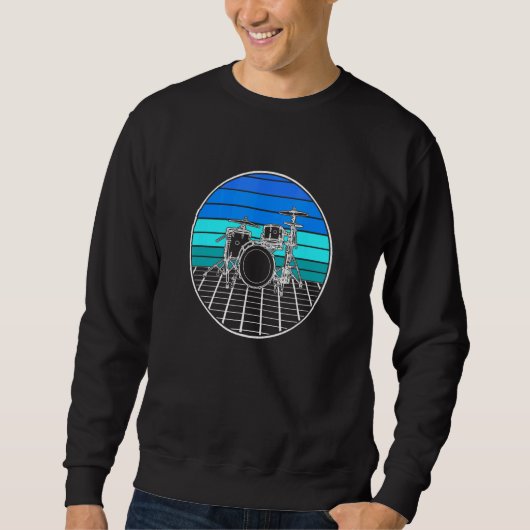 Sweatshirt Drummer evolution, Drumset, design for musicians_6 (Devant)