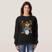 Sweatshirt Drummer Gorilla Drum Player Kit Snare Hi-Casquette (Devant entier)