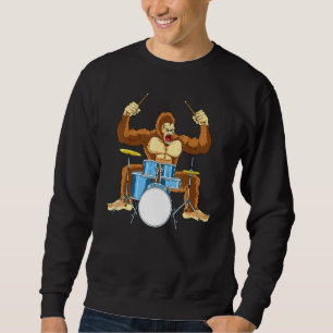 Sweatshirt Drummer Gorilla Drum Player Kit Snare Hi-Casquette