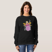 Sweatshirt Drummer Woman Design for Band Musicians (Devant entier)