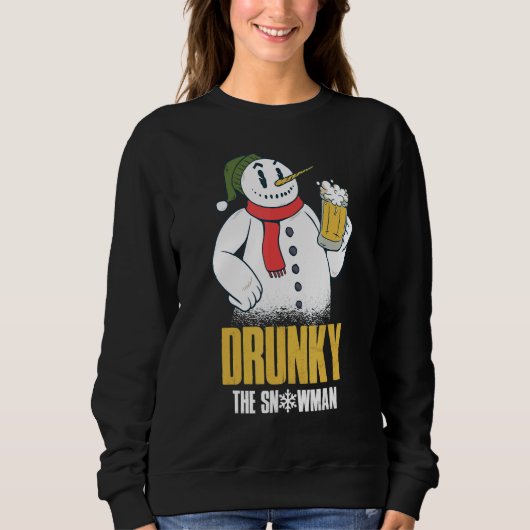 Sweatshirt Drunky The Snowman Merry Drunk I'm Christmas Xmas (Devant)