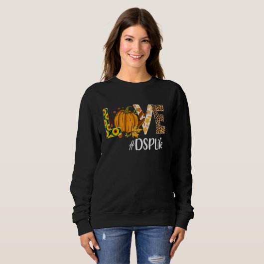 Sweatshirt Dsp Love Automne Citrouille Leopard Halloween Auto (Devant entier)