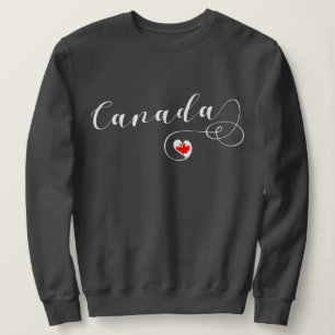 Sweatshirt du Canada de coeur, drapeau canadien