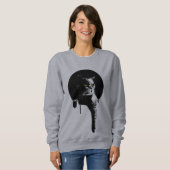 Sweatshirt du chat des femmes : Pochoir "traînant (Devant entier)