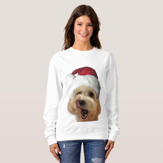 Sweatshirt du chiot de Noël (Devant entier)