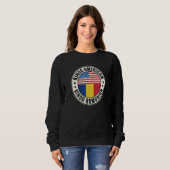 Sweatshirt Dual Citizenship American Romanian Romania Usa Fla (Devant entier)