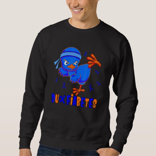 Sweatshirt Duck Fiabetes Wrong Chick Diabetes Awareness Blue (Devant)