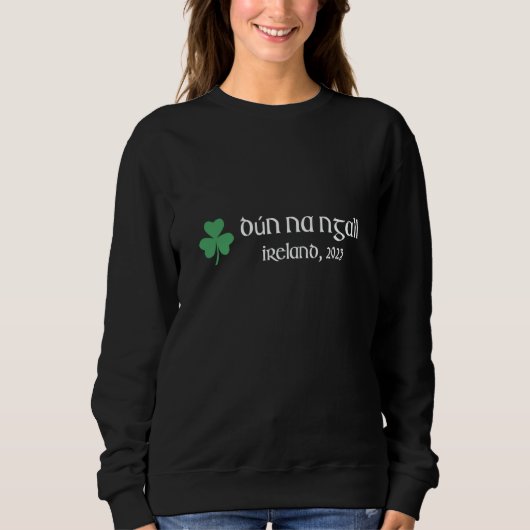 Sweatshirt Dún na nGall Donegal Shamrock Ireland Gaelic & Hur (Devant)